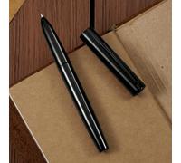 HONG DIAN Pluma estilográfica C1 de punta extrafina, negro brillante y diseño retro clásico de metal con convertidor de tinta