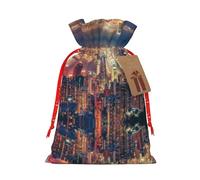 Hong Kong Bolsa de regalo de lino con cordón impreso, perfecta para bolsas de regalo, bolsas de dulces