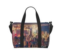 Hong Kong - Bolso bandolera portátil de viaje, bolsa de hombro individual, bolsa de deporte y fitness, bolsa de viaje, color negro, talla única