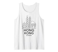 Hong Kong China Horizonte Arquitectura Ciudad Viajes Edificios Camiseta sin Mangas