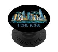 Hong Kong China Viaje Souvenir City Landmark Gift PopSockets PopGrip Adhesivo