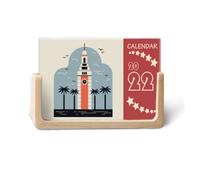 Hong Kong Clock Tower Art Deco Fashion 2022 Calendario de escritorio Planificador de 12 meses