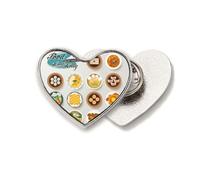 Hong Kong Foodie China Art Deco Fashion Heart - Broche de metal con diseño de corazón