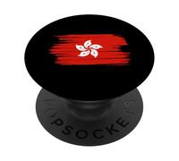 Hong Kong National Flag Country Pride Roots Vintage Gift PopSockets PopGrip Adhesivo