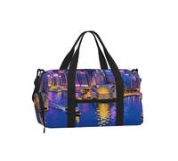 Hong Kong Night Sports - Bolsa de deporte para fin de semana con compartimento para zapatos