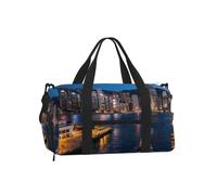 Hong Kong Night View - Bolsa deportiva para fin de semana con compartimento para zapatos