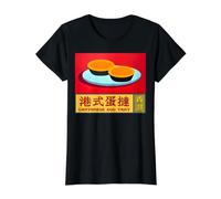 Hong Kong Tartaleta de Huevo Cantonés Macao Regalo Recuerdo Camiseta gráfica económica, Mujer, Negro, M