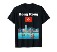 Hong Kong Viaje Souvenir Puerto Amante Bandera de Hong Kong Camiseta