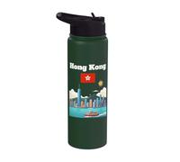 Hong Kong viaje souvenir puerto amante bandera de Hong Kong Stainless Steel Insulated Water Bottle