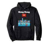 Hong Kong Viaje Souvenir Puerto Amante Bandera de Hong Kong Sudadera con Capucha