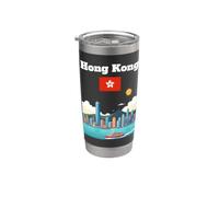 Hong Kong viaje souvenir puerto amante bandera de Hong Kong Vaso térmico de acero inoxidable de doble pared