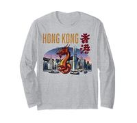 Hong Kong Viajero Año del Dragón Victoria Harbor Manga Larga