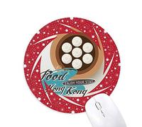 Hong Kong xiaolongbao dumpling China Wheel mouse pad de goma roja redonda