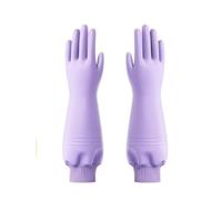 HONGBA 2 pares de guantes goma reutilizables for limpieza lavavajillas y cocina antideslizantes (púrpura)(Purple)