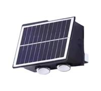 HONGBA Luces solares de Pared for Exteriores, Aplique Arriba y Abajo, IP65, 2 Modos, 5050 LED Blanco cálido, Solar for Patio, Valla, jardín, Camino (Paquete 2)(Horizontal)