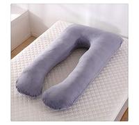 HONGBI Almohada de Embarazo de Cuerpo Completo Almohada Grande en Forma de U para Mujeres Embarazadas,Almohada de Maternidad Ante:Gris Oscuro Almohada:70x130cm