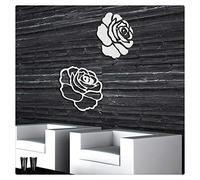 HONGBI Pegatinas Pegatinas Decorativas Pared Papel Tapiz DIY 3D Pegatinas de Pared Calcomanía Decoración del hogar Papel de Pared dormitorios/salón/Hotel/Fondo de TV,Plata,1 Set (28 * 28CM)