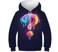 HONGBING Niños Niñas Sudadera con Capucha para Graffiti 3D Estampada Hoodie Kids Sudadera Manga Larga Hoodie 6-15 Años 10-12Y