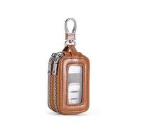 HONGDaFA Estuche Protección Llave Coche para FIAT 500/500C/500E/Abarth 500 2007-2022, Funda para Llave de Auto Portátil Organizador Llaves,Brown-B