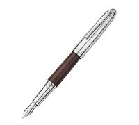 Hongdian 6016 - Pluma estilográfica (plumín fino, madera natural y metal sólido, con estuche)