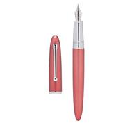 Hongdian 620 Pluma estilográfica, punta extrafina iridio barril de color rojo, instrumento de escritura suave con convertidor y juego de estuche de metal