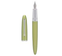 Hongdian 620 Pluma estilográfica, punta extrafina iridio barril de color verde claro, instrumento de escritura suave con convertidor y juego de estuche de metal