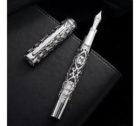 Hongdian D1 Pluma estilográfica con punta extrafina, cuerpo hueco y resina con estuche de metal