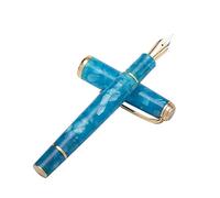 Hongdian N1 Pluma estilográfica de resina azul cielo, pluma clásica de punta extrafina, incluye caja de metal y lápiz de escritura suave