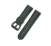 HONGDUO CAREG Z39 relojes de relojes Pure Color Silicone Strap 20mm 22mm 24mm reloj bandas de goma correa de hombre accesorios Durable(Green-black buckle,24mm)