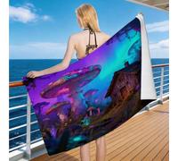 Hongduo Toalla de Playa de Bosque Soñador 200 x 100 cm, Toalla de baño Colores Psicodélicos Suave y Ligera para Playa, Vacaciones, natación, Sauna, Mujer, Hombre, niños