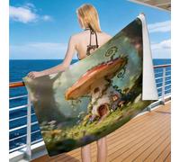 Hongduo Toalla de Playa de Hongo Soñador 160 x 80 cm, Toalla de baño Estilo Fantástico Suave y Ligera para Playa, Vacaciones, natación, Sauna, Mujer, Hombre, niños