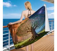 Hongduo Toalla Playa 3D Árbol Mandala Microfibra Grande, Toalla Piscina Estilo Fantástico Ultraligera y Secado Rápido, Portátil, Sin Arena Idoneidad Viajes Piscina (70x140cm)