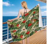 Hongduo Toalla Playa 3D Bosque Tropical Microfibra Grande, Toalla Piscina Estampado De Loros Ultraligera y Secado Rápido, Portátil, Sin Arena Idoneidad Viajes Piscina (80x160cm)
