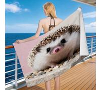 Hongduo Toalla Playa 3D Erizo Mascota Microfibra Grande, Toalla Piscina Animales Bonitos Ultraligera y Secado Rápido, Portátil, Sin Arena Idoneidad Viajes Piscina (80x160cm)
