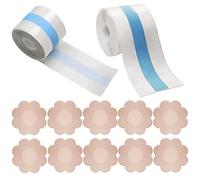HONGECB Cinta Adhesiva Pecho 5m Transparente - Boob Tape & 10 Cubre Pezones | Sujetador Adhesivo Invisible Push Up | Cinta Pecho Adhesiva para Efecto Levantado y Natural Tallas A-E