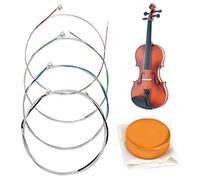 HONGECB Cuerdas de violín, Conjunto Completo Universal (G-D-A-E), Núcleo de acero Níquel-plata Herida con Extremo de Bola Niquelado, con Colofonia Circular Soild, Aptas para Violines 1/2 1/4 1/8