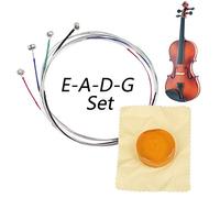 HONGECB Cuerdas de violín, Conjunto Completo Universal (G-D-A-E), Núcleo de acero Níquel-plata Herida con Extremo de Bola Niquelado, con Colofonia Circular Soild, Aptas para Violines 4/4 3/4