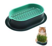 HONGECB Maceta para Hierba Gatera Caja De Hierba para Gatos Caja Hierba Gatera para Gatos Germinador con Hierba Gatera Jardinera De Hierba para Gatos Bandeja De Cultivo De Germinación, Verde