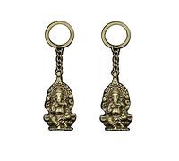 honggui 1111 - 2 llaveros de metal con colgante de elefante de Buda Ganesha de 62 x 32 mm