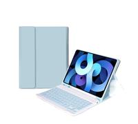 HongHeFu Accesorios, Detachable Keyboard Leather Protective Case with Pen Slot, Soft Shell Suitable for Samsung Galaxy Tab S8+/S9+/S9FEplus/S10plus 12.4 Inch Universal(Ice Blue+Keyboard)