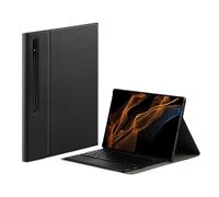 HongHeFu Accesorios, Detachable Keyboard Leather Tablet Protective Case Suitable for Samsung Galaxy Tab S9 plus/S7plus/S7FE/S8plus-12.4 inch-2023(Black+Touch Keyboard)
