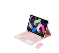 HongHeFu Accesorios, Round Keycap Keyboard Pen Slot TPU Leather Case Suitable for Samsung Galaxy Tab S7/S8/S9/S9FE/S10FE-11 Inch(Pink+Touch Keyboard+Mouse)