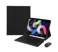 HongHeFu Accesorios, Round Keycap Keyboard Pen Slot TPU Leather Case Suitable for Samsung Galaxy Tab S6 Lite-10.4 inch/P610/P615/P613/P619(Black+Touch Keyboard+Mouse)