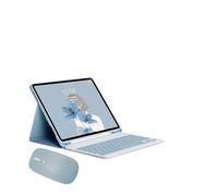 HongHeFu Accesorios, Tablet Protective Cover Keyboard Set with Pen Slot Suitable for iPad 11th Gen(A16/2025)/10th Generation-10.9 Inches Universal(Mist Blue+Blue Keyboard+Mouse)