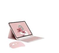 HongHeFu Accesorios, Tablet Protective Cover Keyboard Set with Pen Slot Suitable for iPad 11th Gen(A16/2025)/10th Generation-10.9 Inches Universal(Pink+Pink Keyboard+Mouse)