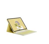 HongHeFu Accesorios, Tablet Protective Cover Keyboard Set with Pen Slot Suitable for iPad Mini 7 2024/mini6 2021-8.3 Inch Universal(Yellow+Yellow Keyboard)