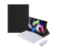 HongHeFu Accesorios, Tablet Protective Cover Keyboard Set with Pen Slot Suitable for iPad Mini 7 2024/mini6 2021-8.3 Inch Universal(Black+White Keyboard+Mouse)