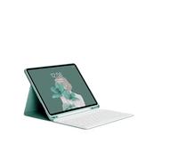 HongHeFu Accesorios, Tablet Protective Cover Keyboard Set with Pen Slot Suitable for iPad Pro 11 2024/2025 11 Inches Universal(Dark Green+White Keyboard)