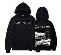 Honghuang Initial D Anime AE86 Sudadera con Capucha Unisex R34 Skyline GTR JDM Casual Suéteres Sueltos Ropa