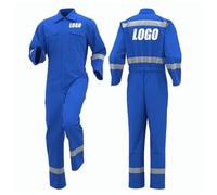 Honghuang Uniformes De Taller con Logotipo Personalizado para Hombre y Mujer, Primavera Otoño Ropa De Trabajo para Reparador Mecánico con Banda Reflectante Color2,4XL